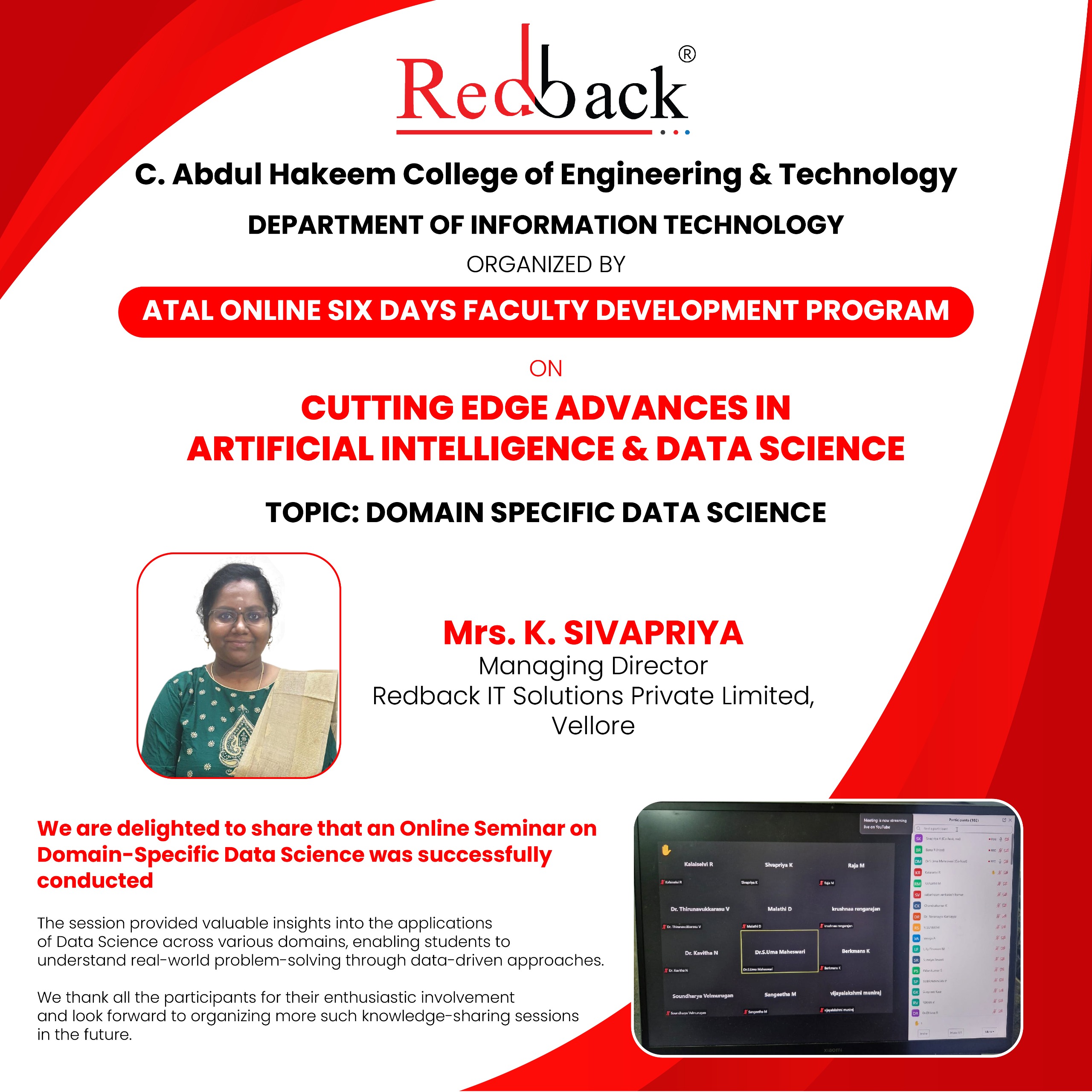  C. Abdul Hakeem College of Engineering & Technology