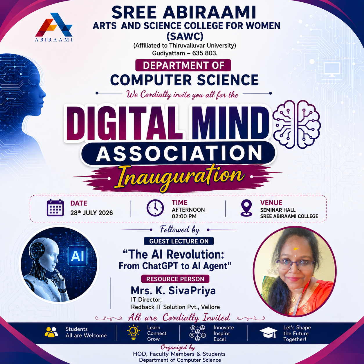 Digital Mind inauguration At Sree Abirami Arts and Science College For Women Gudiyatham